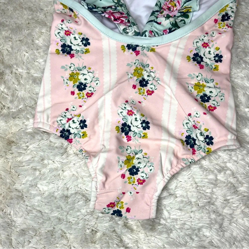 SWEET HONEY NWT One piece Girls Toddler Swimsuit Floral Ruffles Size 2T